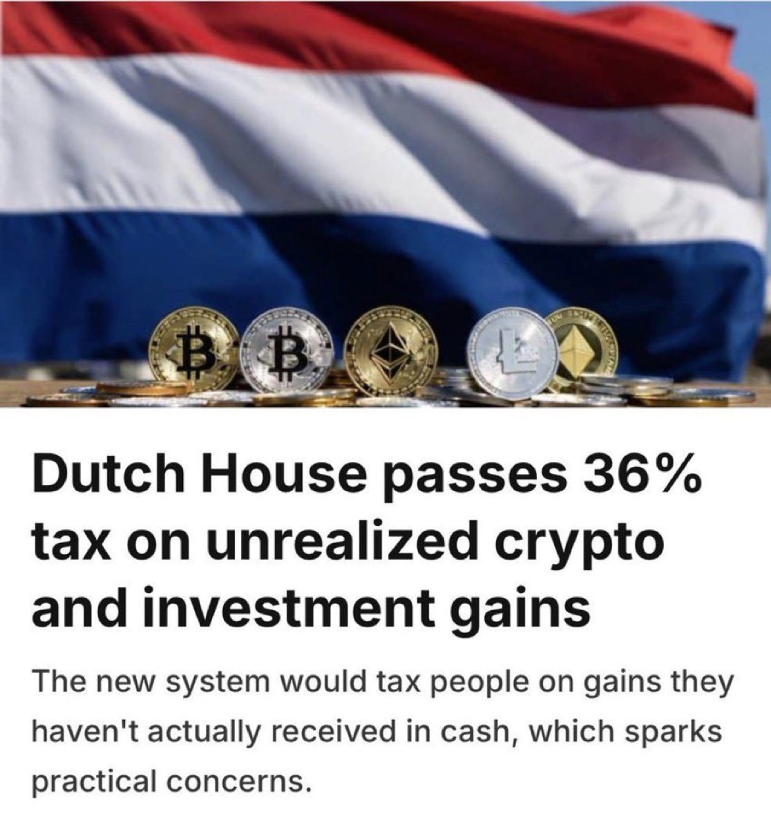 GOTJUISE's tweet photo. I guess I was right leaving The Netherlands 10 years ago and going all-in #Bitcoin now that they will introduce 36% tax on unrealized gains. 

I see that many people are surprised by this but believe me as long as you keep your wealth on a bank account they will come for your https://t.co/s6hd90nLik