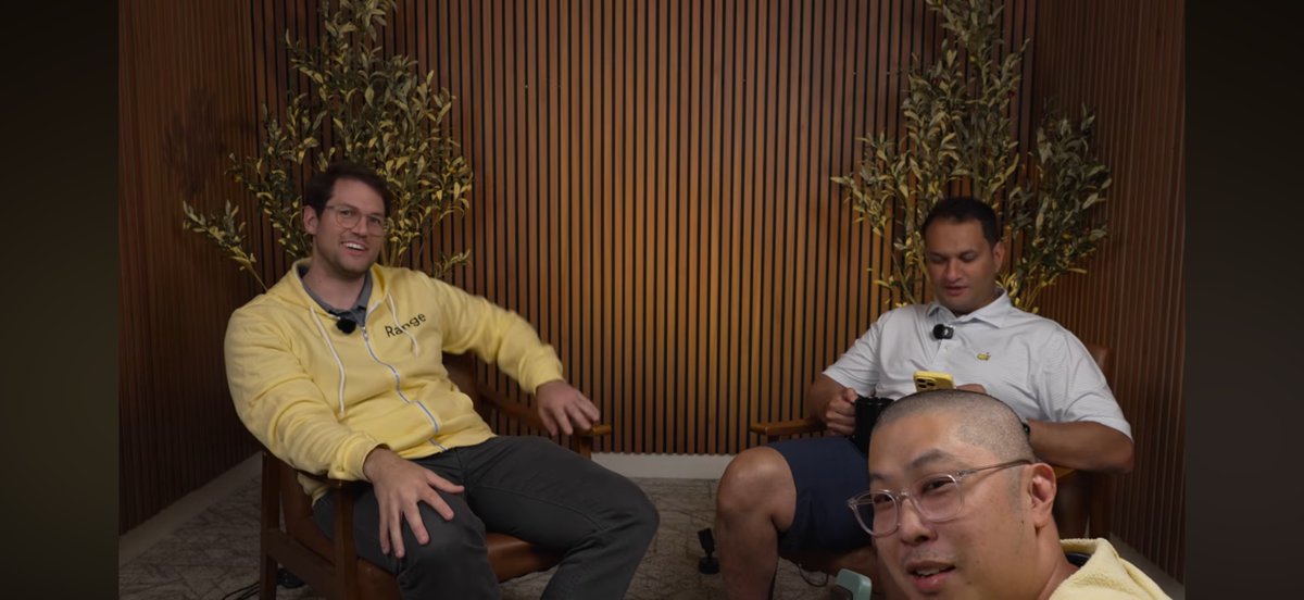 FahadHassan's tweet photo. Hangin out with Jeffrey Wong and David Cusatis at Range talking all things:

- Startups 
- forward deployed engineers
- Stupid decisions people make with “titles”
- Cars
- Elon

https://t.co/6LONxwE22E https://t.co/m588ok54S6