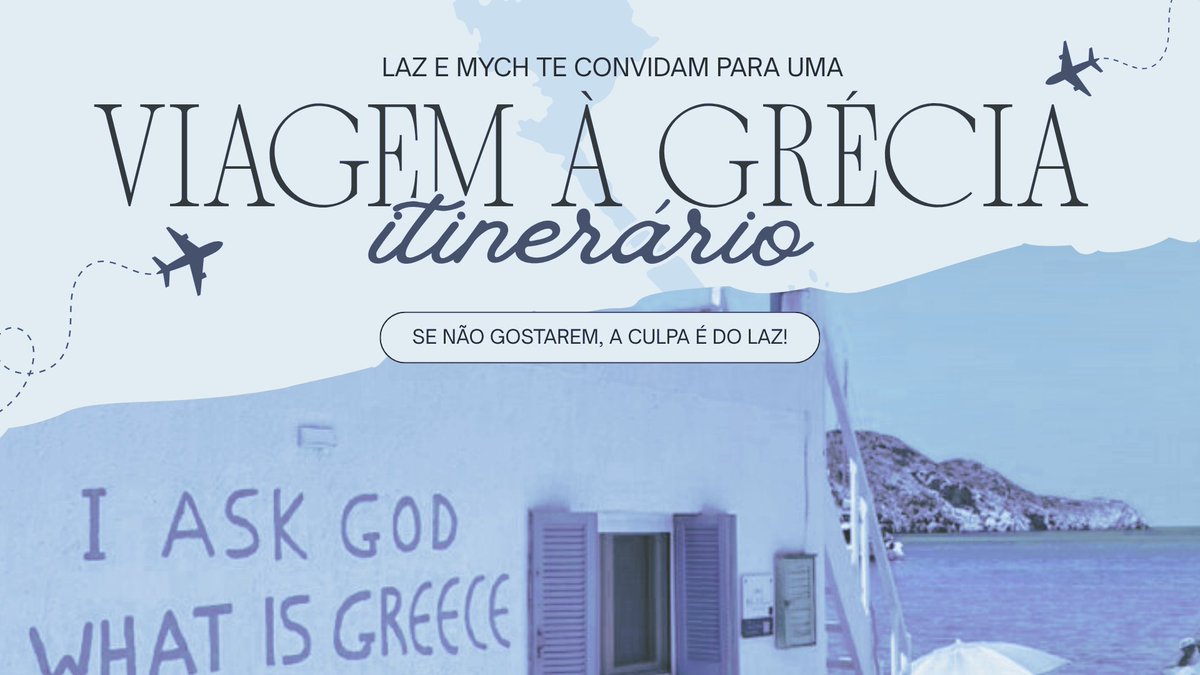 myschvan's tweet photo. ᅟ
ᅟ Pensaram que a diversão acabou? Não mesmo! Em uma extensão de última hora, Laz e Mych os convidam para uma incrivel 𝗩𝗜𝗔𝗚𝗘𝗠 𝗣𝗔𝗥𝗔 𝗔 𝗚𝗥𝗘́𝗖𝗜𝗔, dessa vez contendo itinerário e não apenas improviso! 
ᅟ https://t.co/DauTFpsCX8