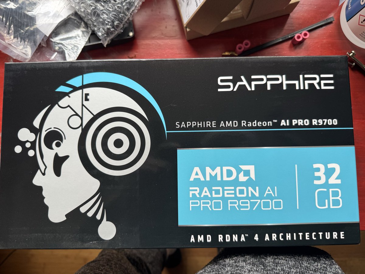 ThePromiseTech's tweet photo. @AMDRadeon @AMD has been my home for the past 10years and decided to welcome AMD Radeon AI Pro R9700 into my first AI node🔥
#LLM #AI #AMD #AMDRADEON https://t.co/FqCbW4IEKH