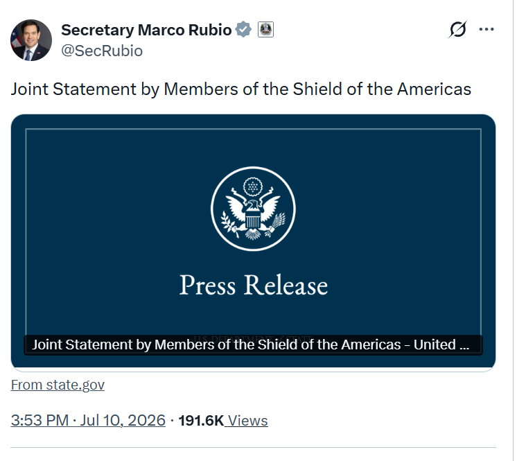 GhalebKrame's tweet photo. 🗳️ El comunicado del #ShieldOfTheAmericas sobre Colombia envía un mensaje que trasciende sus fronteras.

⚖️ Los países firmantes reiteran que la legitimidad democrática proviene de las urnas y de las autoridades electorales competentes, no de intentos por desacreditar los resultados sin pruebas.

🤝 También recuerdan que la transición de gobierno no es una concesión política, sino una obligación constitucional.

🇲🇽 En México, donde ya comienza a discutirse el escenario electoral de 2027, este pronunciamiento inevitablemente alimentará el debate sobre el papel que deberán asumir todos los actores políticos -incluido Morena- respecto al respeto de las instituciones electorales, los resultados oficiales y la transición democrática.