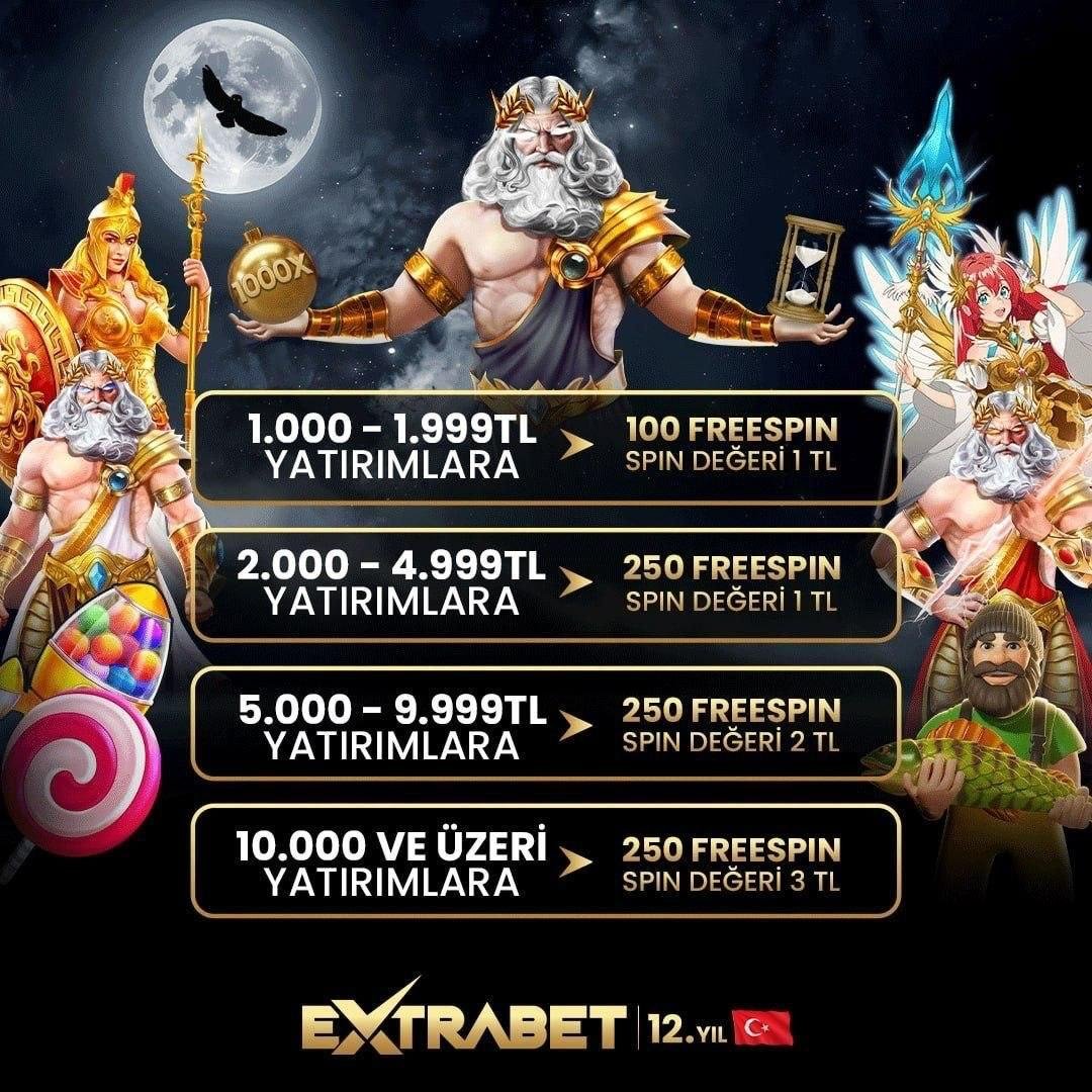 Extrabett_TR's tweet photo. 🌙 Gecenin En Parlak Bonusu Burada!

💰 Her gece 02.00-12.00 arasında yaptığın her yatırım sana Pragmatic Play 1000X oyunlarında ve Gates of Extra’da geçerli FreeSpin’ler kazandırıyor! https://t.co/o1pfJQqPJK