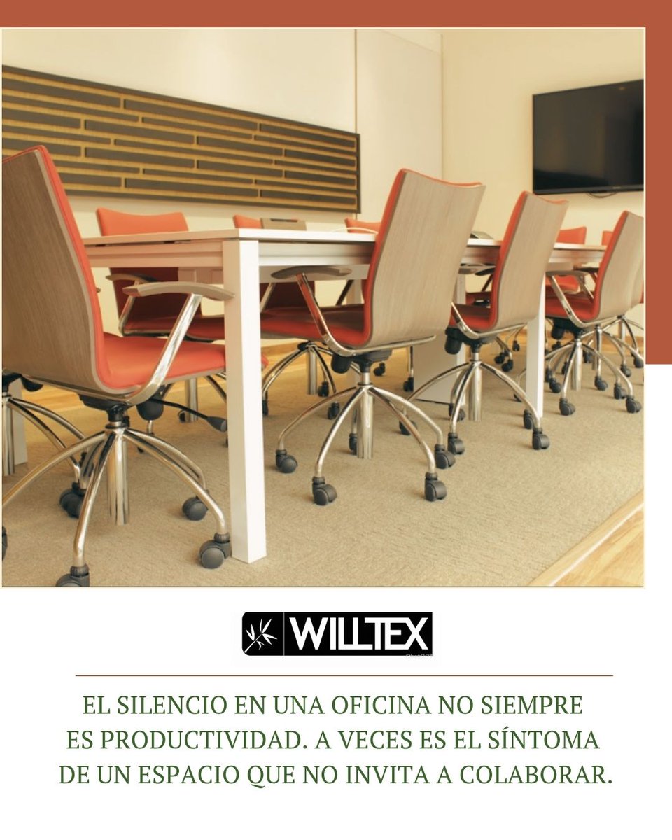 WilltexLtd's tweet photo. Un espacio que inhibe la conversación no genera silencio productivo. Genera aislamiento.
¿Tu oficina facilita el tipo de trabajo que necesita tu equipo? Willtex te ayuda a diagnosticarlo.
📞 601 805 4939
📱 +57 316 467 3577 
✉ info@willtex.co
#DiseñoCorporativo #Willtex https://t.co/SPLLbZhC32