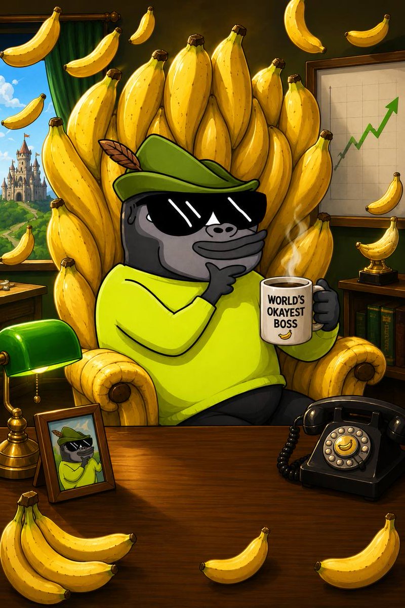 ApeCoinRH's tweet photo. From the banana throne to Robinhood chain. $APE season is officially here. 🍌🦍 https://t.co/k7KWMczNjS