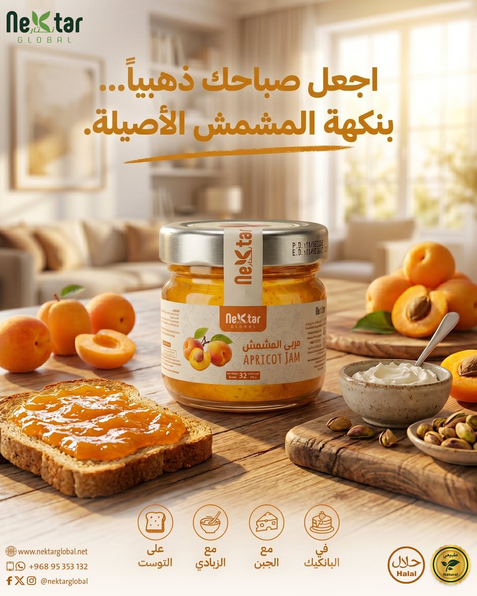 nektarglobal's tweet photo. اجعل صباحك ذهبيُا... بنكهة المشمش الأصيلة🌞
مربى المشمش من نكتار...👌🔥

للمزيد من المعلومات حول منتجات نكتار يمكنك زيارة موقعنا الإلكتروني
من خلال الرابط https://t.co/px5F3lYtEz

#نكتار #جودة_تثق_فيها #مربى_نكتار #فطور_العائلة #فطور #سناك
#NektarGlobal #FruitJam #SweetBreakfast https://t.co/PEG1GCJuCk