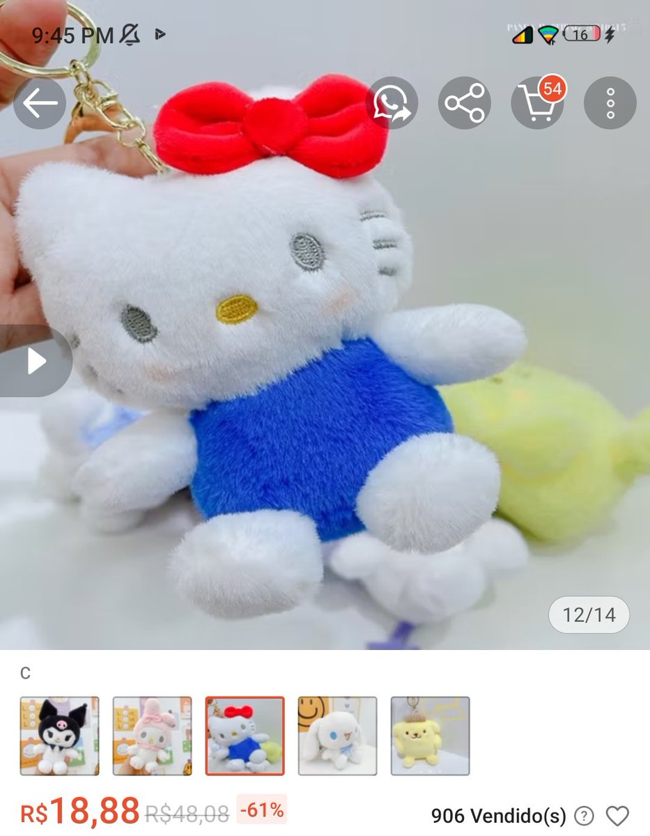 iamttay's tweet photo. gente vcs tudo doido atrás da hello kitty, my melody e kuromi do bobs e na shopee tem elas bem mais bonitas e ainda botei cupons e saiu baratinho pra mim https://t.co/D1M5IEfyze