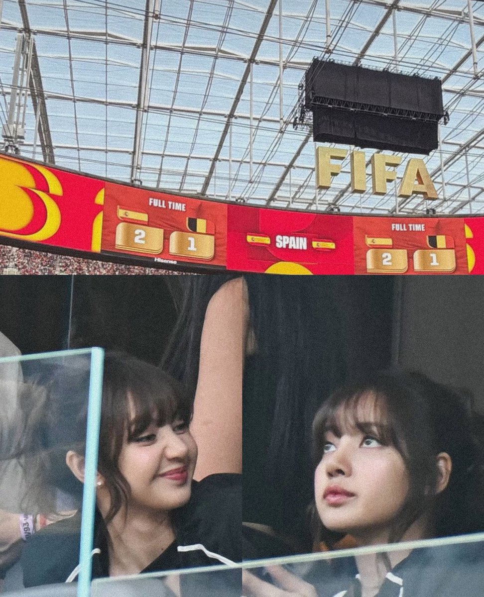 spinorbinmusic's tweet photo. LISA spotted watching the Spain vs Belgium quarterfinal match at the 2026 FIFA World Cup and we are COMPLETELY LOSING IT! 😱🔥✨

Queen enjoying the biggest sporting event in the world and we love to see it! 👑⚽📸 #LISA #ลิซ่า #FIFA2026 #WorldCup
https://t.co/kFkA9glS02 https://t.co/MIWYgpId4n