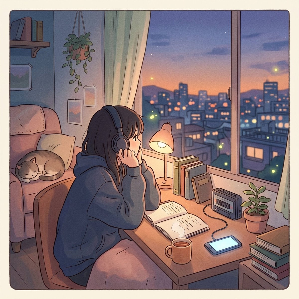 umikaze_madoka's tweet photo. Today's sunset BGM 🎧🌅
Where the Quiet Hours Settle

Chill Lofi &amp; Bossa Nova beats inspired by Tokyo's nostalgic autumn sunsets.
Perfect for study, work, or relaxation ☕

Full Album 🎵
https://t.co/h3Qb4RjOwJ

#lofi #bossanova #studygram #tokyochill #bgm https://t.co/KthzcRrRGX