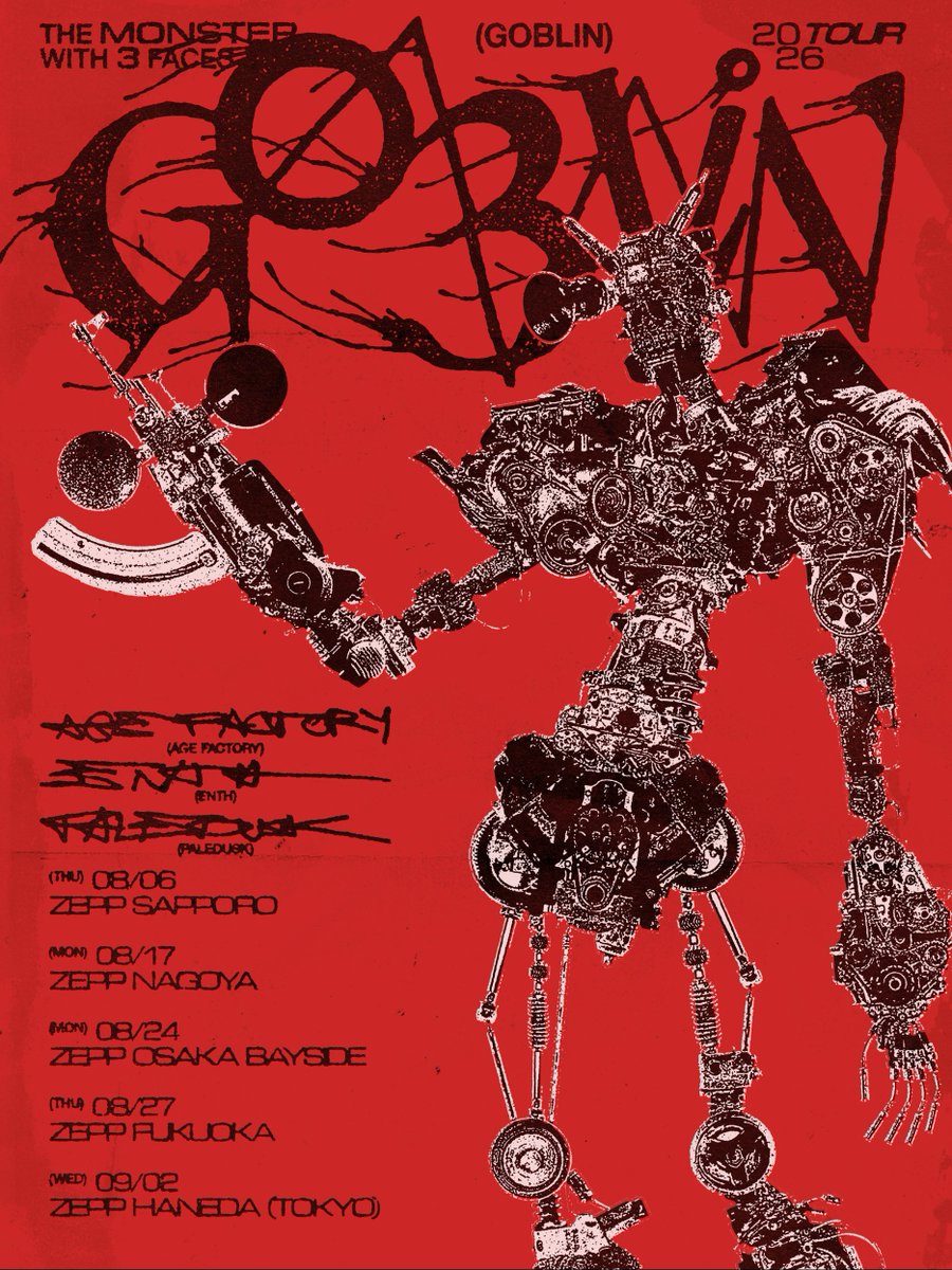 GOBLIN_TOUR】 Age Factory x ENTH x Paledusk presents「GOBLIN」TOUR
