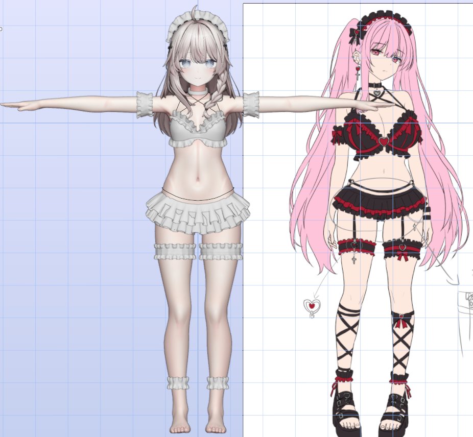 formerpaper's tweet photo. こちらのデザインも制作が進行中です～！
モデラーは木兎クオンさんです！
デザインはスミスさん！

こちらは布面積少ないので再生産紙＆だらけぐまでの販売予定となっています！ https://t.co/UdNfAZEGfX