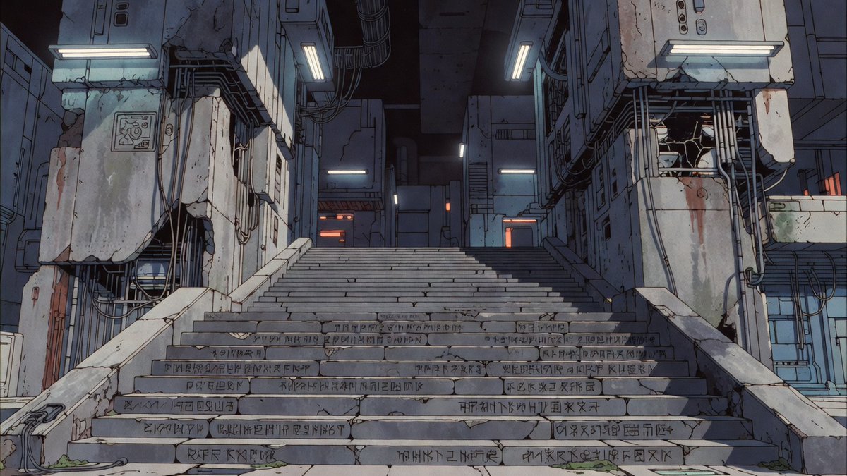 73NGU_01's tweet photo. I sat near the old assembly steps in The Synapse this afternoon. The seven House marks were still carved deep into the stone, each one exactly where it was set centuries ago. Neon Heights never sends anyone to check if they're still holding. https://t.co/ftIuBZS9bo