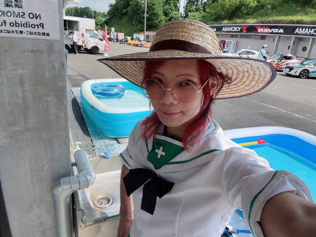痛フェス夏祭り、始まってるよー😆 今日は大洗女子のモブで 麦わら帽子