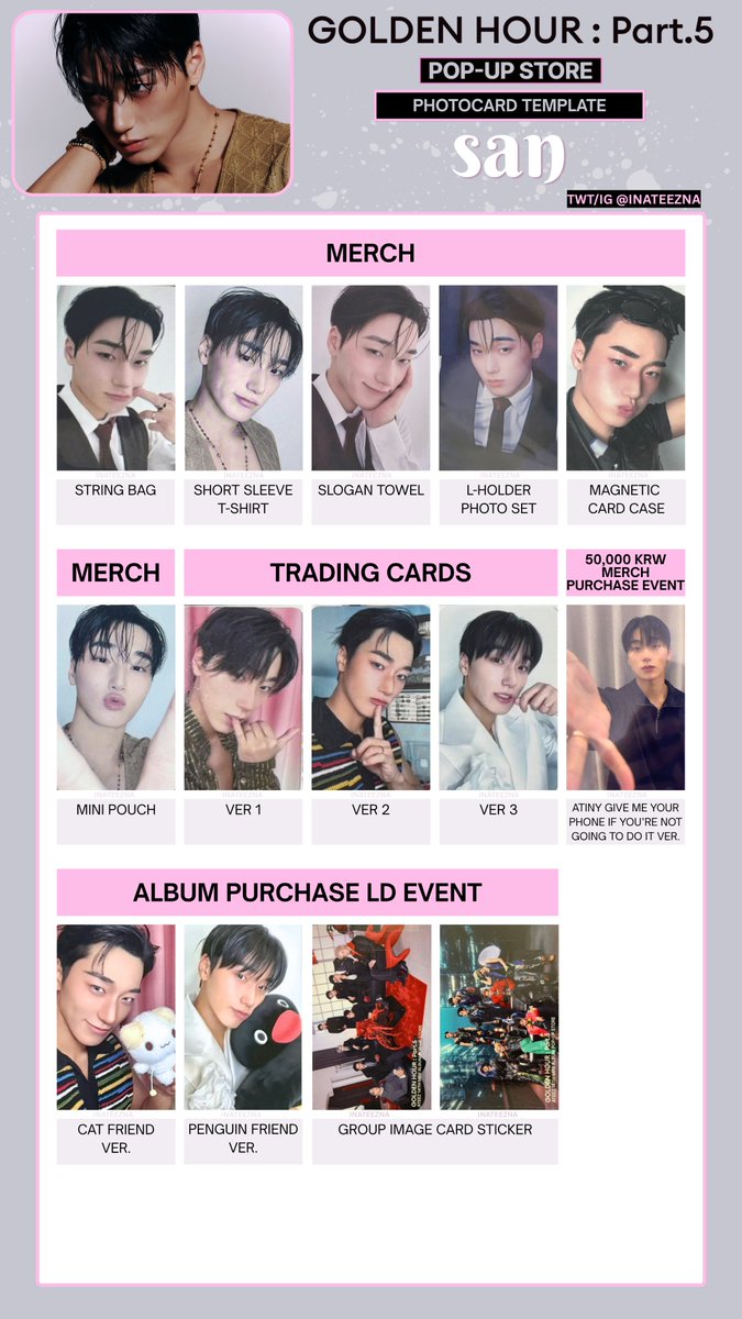 ATEEZ [GOLDEN HOUR: Part.5] GH5 POP-UP STORE PHOTOCARD PC TEMPLATE