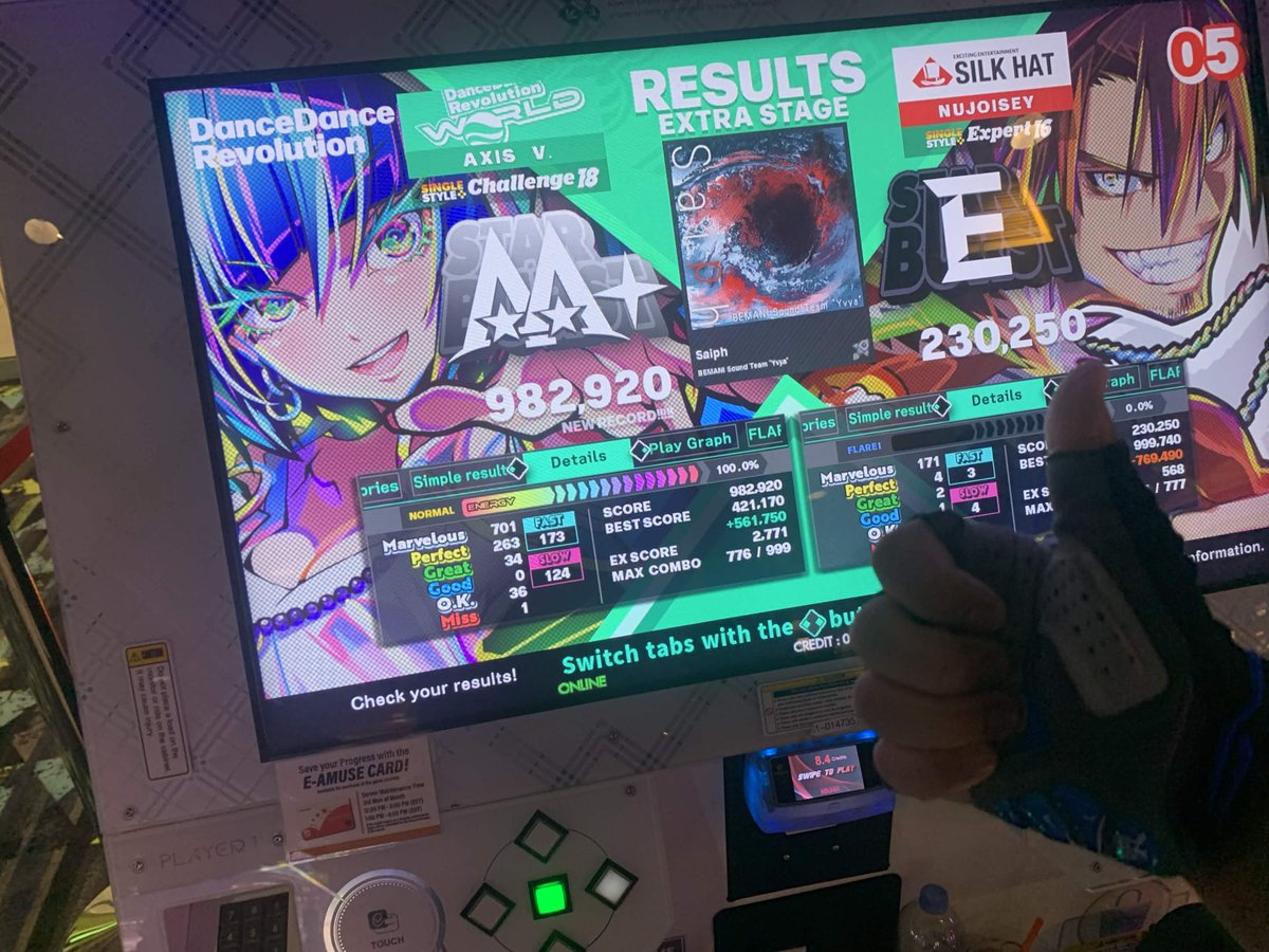 CloakedPsychic's tweet photo. @nuggety What initially started out as an urgent weight loss journey 14 months ago, has forever changed me both as a person AND as a long-time rhythm gamer. Before all this happened, my sheer unhealthiness just a year ago would've stopped me from even PASSING anything this difficult~ https://t.co/Zq8CyUmb65