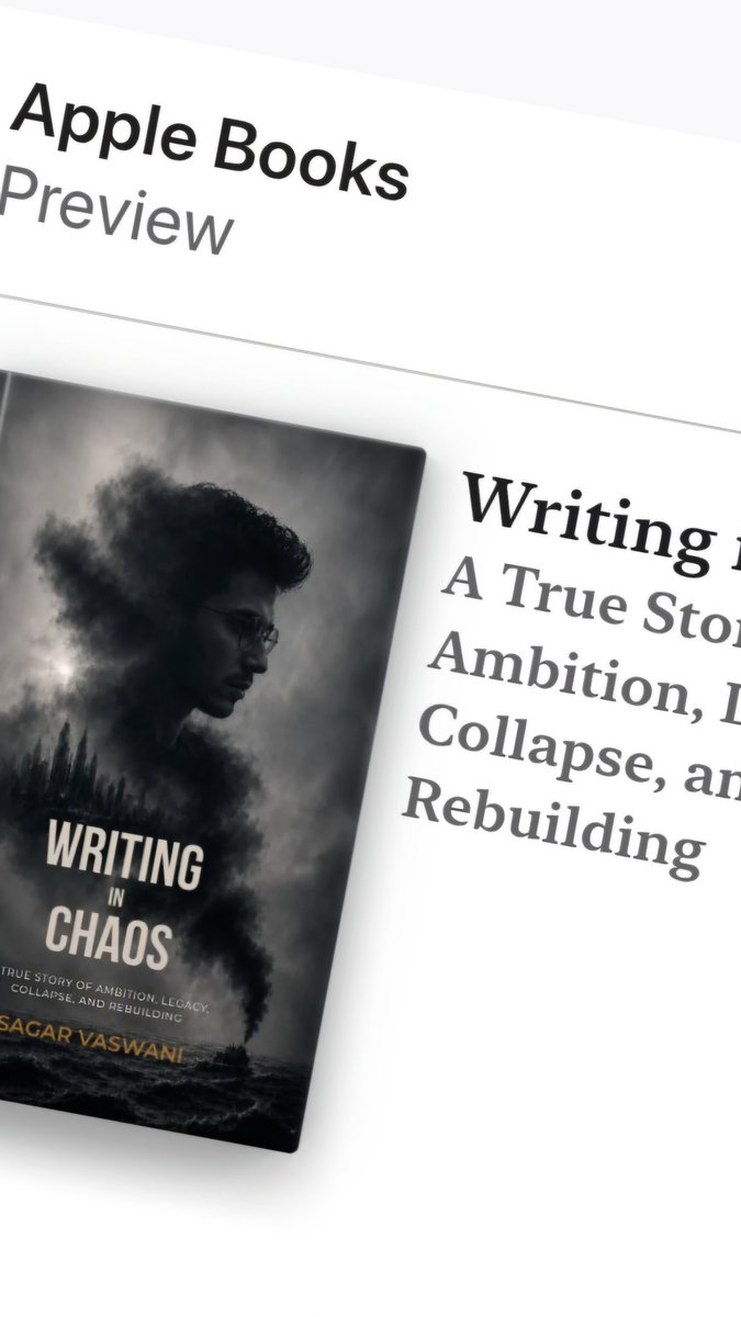 sagarvaswani's tweet photo. Writing in Chaos is now available on Apple Books (50+ countries).

A true story of ambition, collapse, pressure, faith, and rebuilding from inside the storm.

Checkout your country specific store.

#WritingInChaos #Memoir #Resilience #BookLaunch #Bookstagram #booktok

@nytimesbooks @nytimes