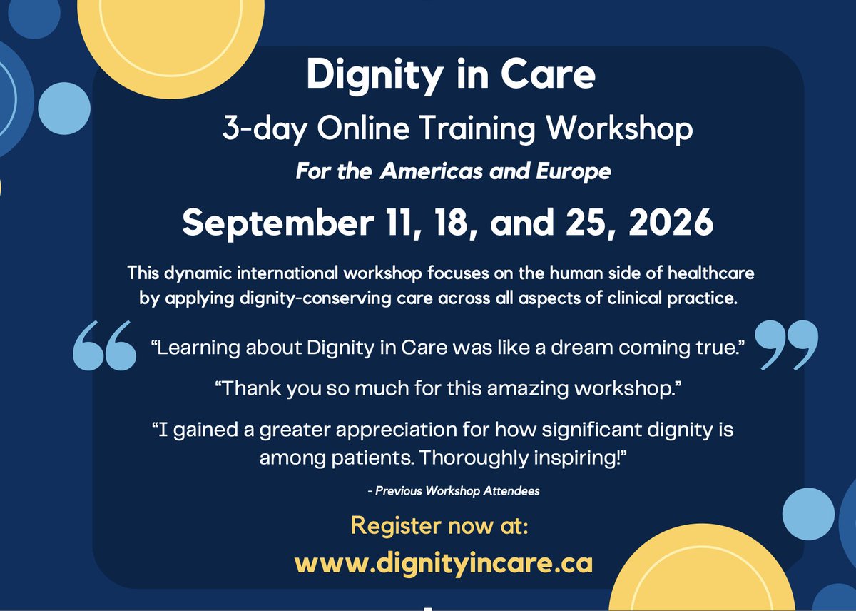 HMChochinov's tweet photo. Dignity in Care workshops only 2 months away; would LOVE to have you join us!!! @UM_RadyFHS @VirtualHospice @CancerCareMB @CCMB_Research @CanadianHPCAssn @CSPM_SCMP @AAHPM @CAPO_ACOP @IPOSPsychoOncol @whpca @IAHPC @EAPCvzw @CSI_KCL #DIGNITY #DIGNITYINCARE https://t.co/8s9GhhZXoc