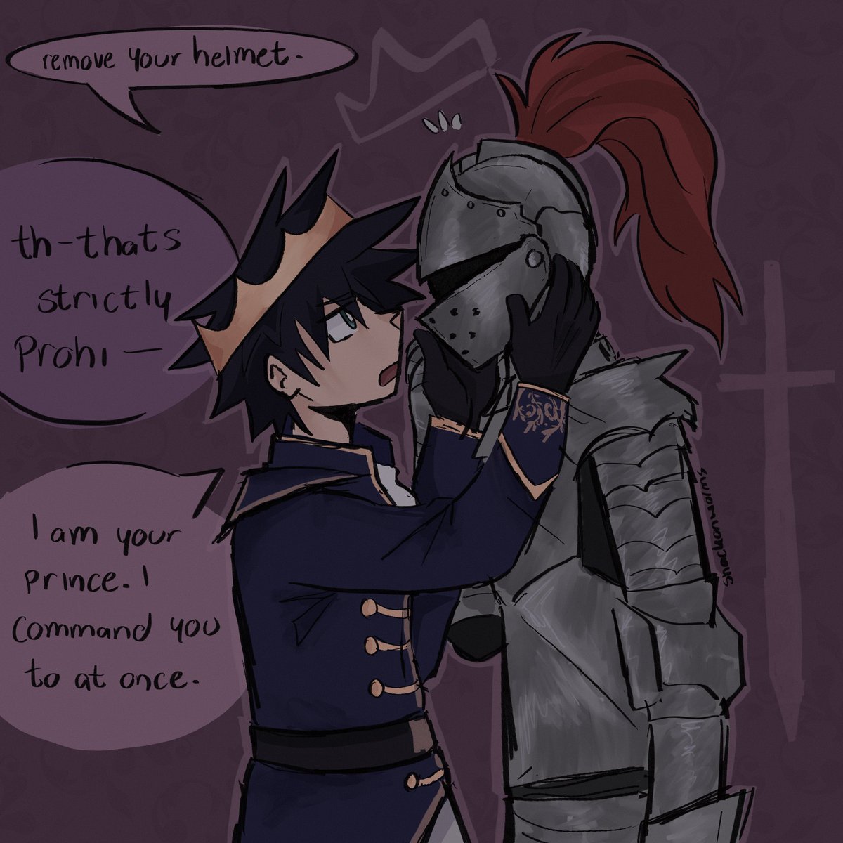 snackonworms's tweet photo. commands 

day 6 : prince x knight
#itfsweek2026 https://t.co/9t8LIwPmjZ