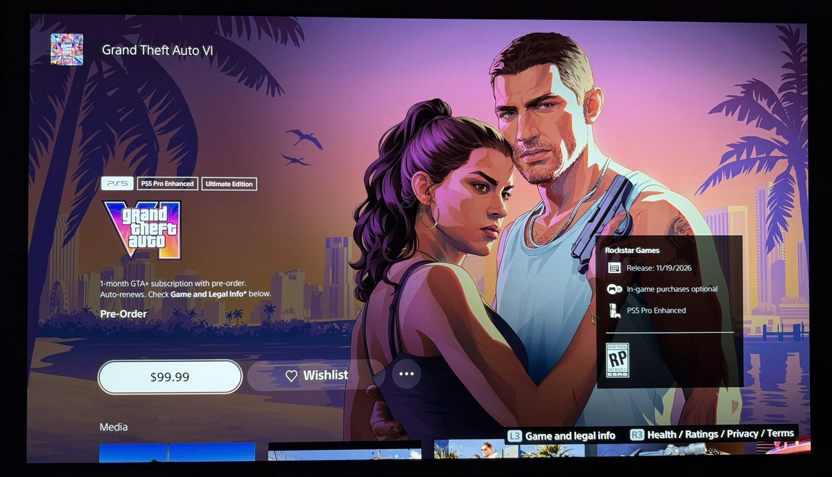 KennethKolton's tweet photo. Giving away 2 digital copies of Grand Theft Auto 6 Ultimate Edition on the platform of your choice. 👀

To enter:
1️⃣ Follow me @KennethKolton
2️⃣ ❤️ Like + 🔁 Retweet this post
3️⃣ 💬 Comment which game + your preferred platform (Xbox or PlayStation )

Winners will be selected at random on July 31st and gifted digital codes. good luck! 🍀
#Giveaway #Xbox #Playstation #GTA6