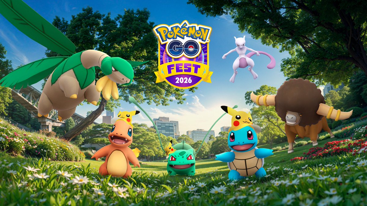 Pokemon_cojp's tweet photo. 本日7月11日（土）から12日（日）まで「Pokémon GO Fest 2026：グローバル」が開催中！
はじめての無料開催で、メガミュウツーX・メガミュウツーY・ゼラオラが登場するよ。
くわしくはこちら！
https://t.co/lzAvQYOVkL #ポケモンGO https://t.co/KbxDIq1gok