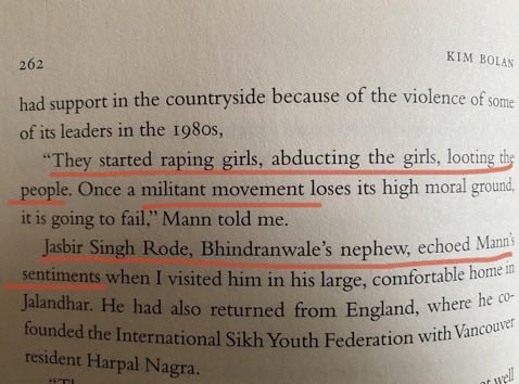 AmarJit_IFS's tweet photo. Not just we say, once even Simranjit Singh Mann admitted that Khalistanis lost support in the countryside because of the violence of some terrorists’ leaders in 1980s. “They started raping the girls, abducting the girls, looting the people. Once a militant movement loses its high moral ground, it’s going to fail.” The author said even nephew of Bhindrawala Jasbir Singh Rode echoed what Mann said. 
And still they have the audacity to defend, revere and glorify these terrorists. Their life-sized images at our religious places shows that generations are being misguided. Can’t be more shameful. 
*Inspired by @puneet_sahani’s post