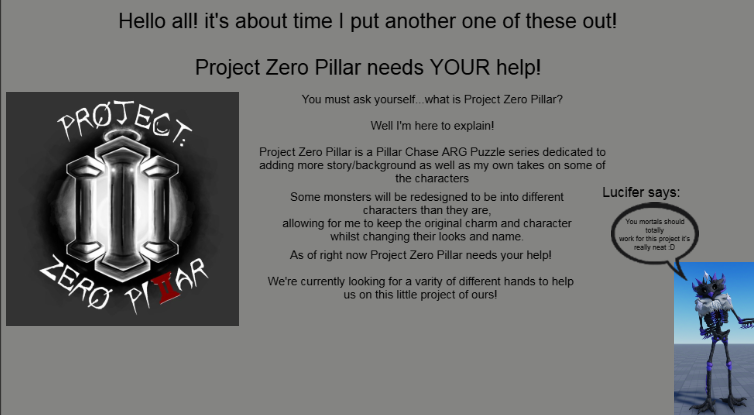 Abyssal_Fishie's tweet photo. Time came around again!

Project Zero Pillar needs YOUR help!

Please spread this around as much as possible 🙏

#PROJZEROPILLAR #pillarchase https://t.co/ndg7PRofiZ