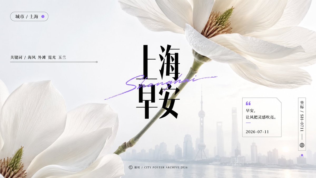 Shanghai Magnolia Morning Poster