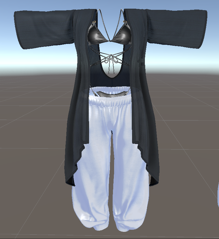 Blatt_11's tweet photo. ちょっと前に初めてVRChat用の服？を作った時の水着のパターンテクスチャ
ズボ���のしわの流れと水着のしわをこだわってます
水着だけで11種のパターン、ズボン３種用意してます
レースの腕や腰部分はちゃんと揺れるようにボーン配置
キャラ対応が終わり次第Boothで出してみます
#vrchat #b3d #Blender https://t.co/eVHe8poZep