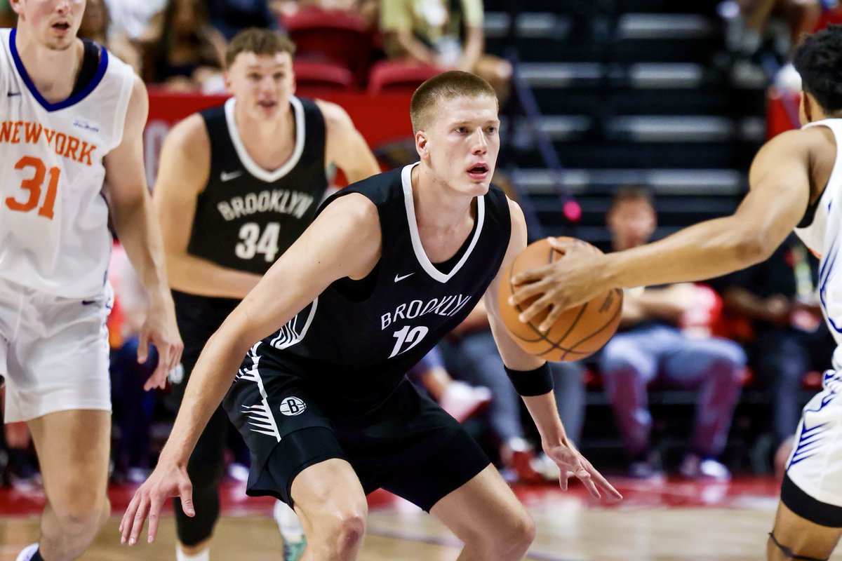 sahil_mittal24's tweet photo. Former #Illini Ben Humrichous in 19 minutes for Brooklyn today at NBA Summer League:

9 PTS (3-5 3PT)
5 REB
0 TO

The Nets defeated the Knicks 91-65. https://t.co/I7xhgKmnc2