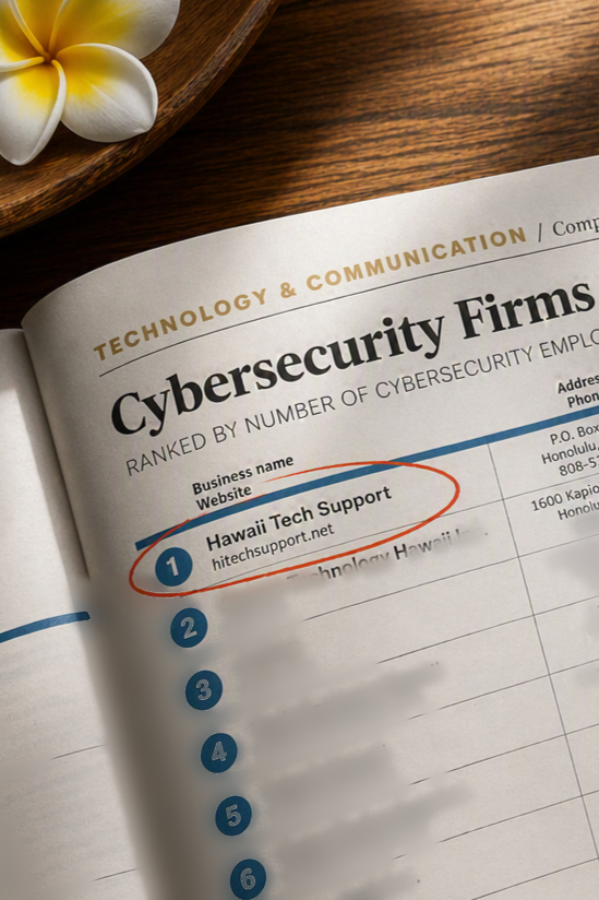 HawaiiTechS's tweet photo. Hawaii Tech Support is ranked #1 in Cybersecurity in the Pacific Business News 2026 Book of Lists.

This reflects what our team does every day to protect Hawaii businesses and healthcare organizations.

Thanks @pacificbiznews  &amp; every client who trusts us!
#PBN2026 #Cybersecurity https://t.co/yxQtFIvXQp