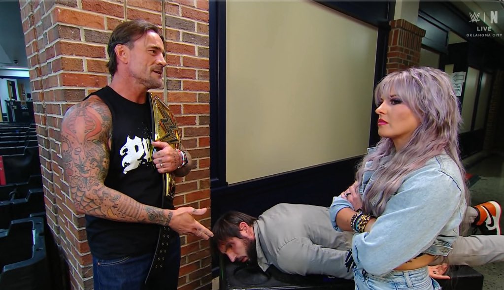 Fightful's tweet photo. "Get back to wrestling, because whatever this is, it is not working."

- CM Punk to Candice LeRae and Johnny Gargano

#SmackDown https://t.co/5zhLyEQGi2