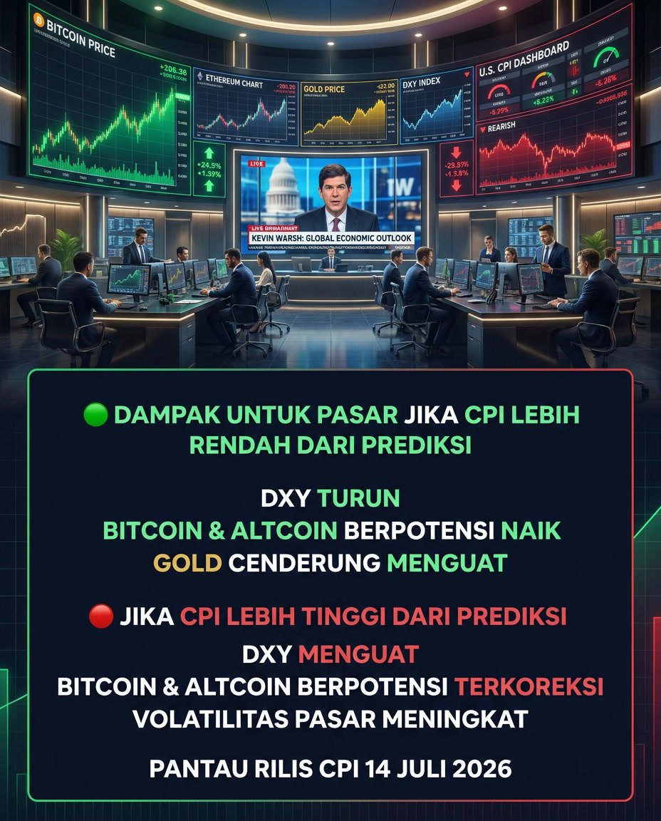 CUKONG_inCRYPTO's tweet photo. ๐จ BREAKING: Pasar menunggu rilis CPI AS pada 14 Juli 2026. CPI lebih rendah bisa menjadi katalis positif bagi Bitcoin, sedangkan CPI lebih tinggi berpotensi memicu koreksi. Bagaimana prediksi kalian?
#Bitcoin #Crypto #CPI #TheFed #CUKONGinCRYPTO https://t.co/iKMZAWbZSb