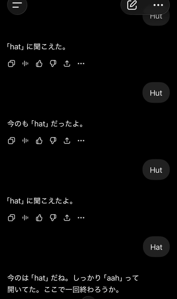 khPattyo's tweet photo. hutの発音が出来なさすぎてチャッピーにヤバい奴扱いされた。 https://t.co/ovoDhZKtOG