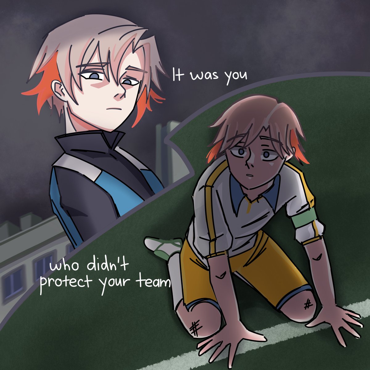 RightG11's tweet photo. He said to him, "We didn't fight, did we?"
#イナズマイレブン
#一乃七助 https://t.co/MIRrA3jRVQ
