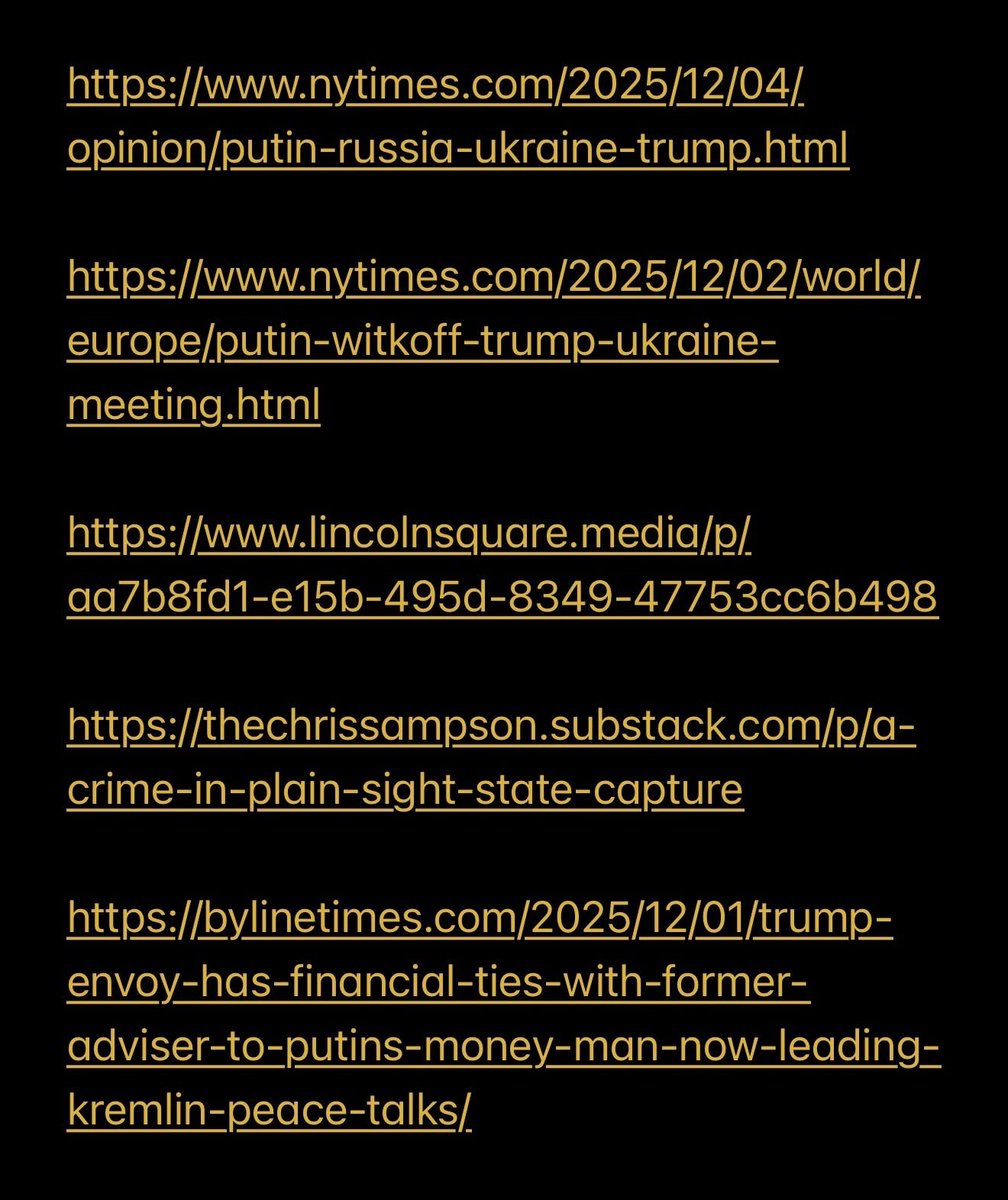 hexxx___'s tweet photo. @OurShallowState Here’s some articles on the bad shit Kushner and Witkoff and he has done for Russia https://t.co/FQWJK5WNds