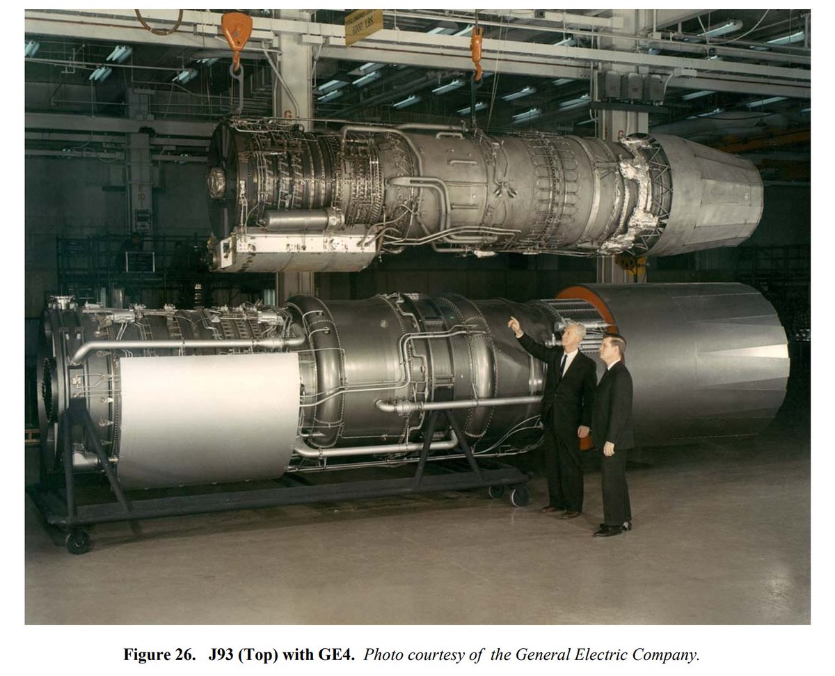 ToughSf's tweet photo. Developing high thrust, high efficiency jet engines for SSTs in the 1960s on both sides of the Atlantic, with details on RR's Olympus 593 (afterburning turbjet), P&amp;W's JTF17 (duct-heating turbofan) and GE's GE4 (most powerful turbojet ever):
https://t.co/3SoW6FZprx https://t.co/lk2A0OLTgy