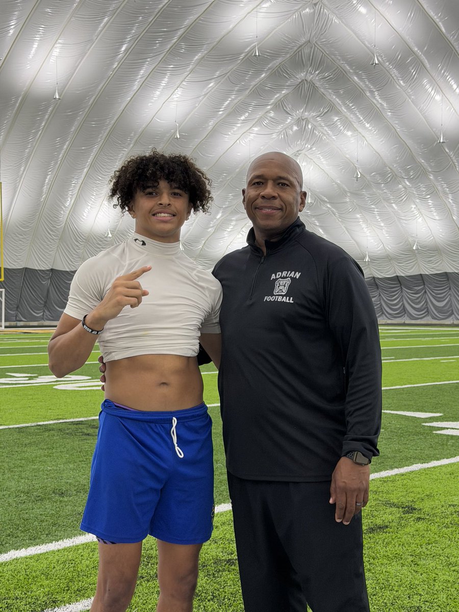 RostinDelgado's tweet photo. All glory to God! Blessed and honored to receive my first football offer from Adrian College. Thank you to the coaching staff for believing in me. Excited for what’s ahead! 
 @Coach_Shiels @Coach_Palka  @Coachprince21 @CoachCarter419 @FBCoachNeumann @CoachWellman @MichFBFrenzy https://t.co/ODYVCFOURX