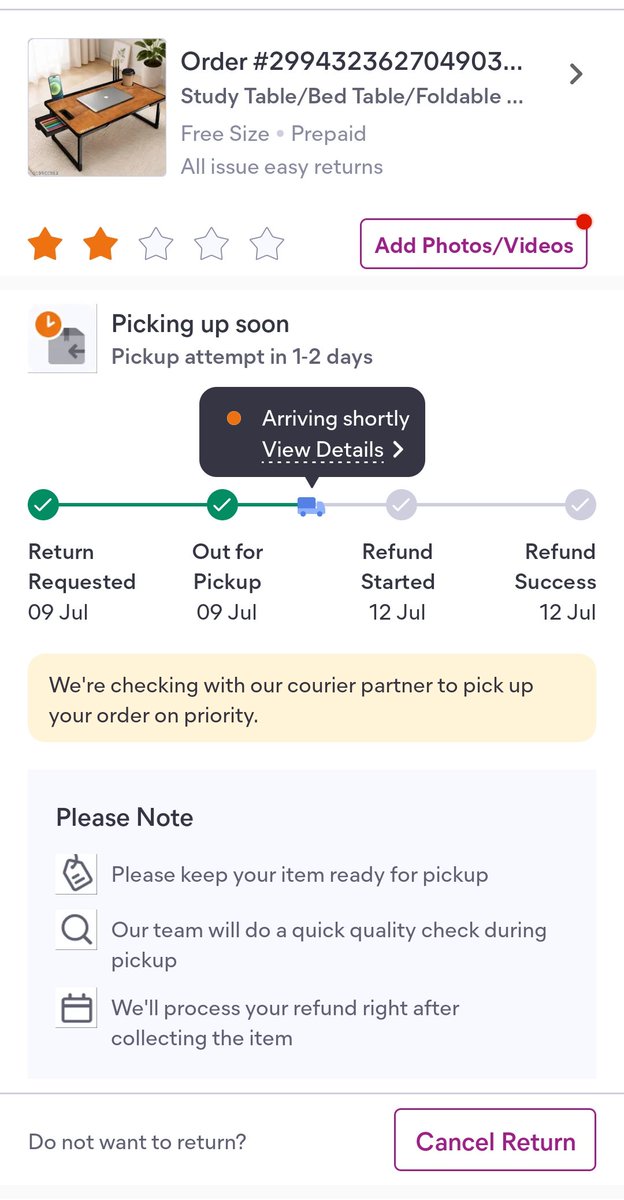 Alimazmi85's tweet photo. @MeeshoSupport It's been 15 days and my 2 return requests are still pending. Every day the pickup is assigned, but no one shows up. Either arrange the pickup and process my refund immediately, or I'll file a complaint in Consumer Court for deficiency in service. @jagograhakjago https://t.co/ixhbi9WROA