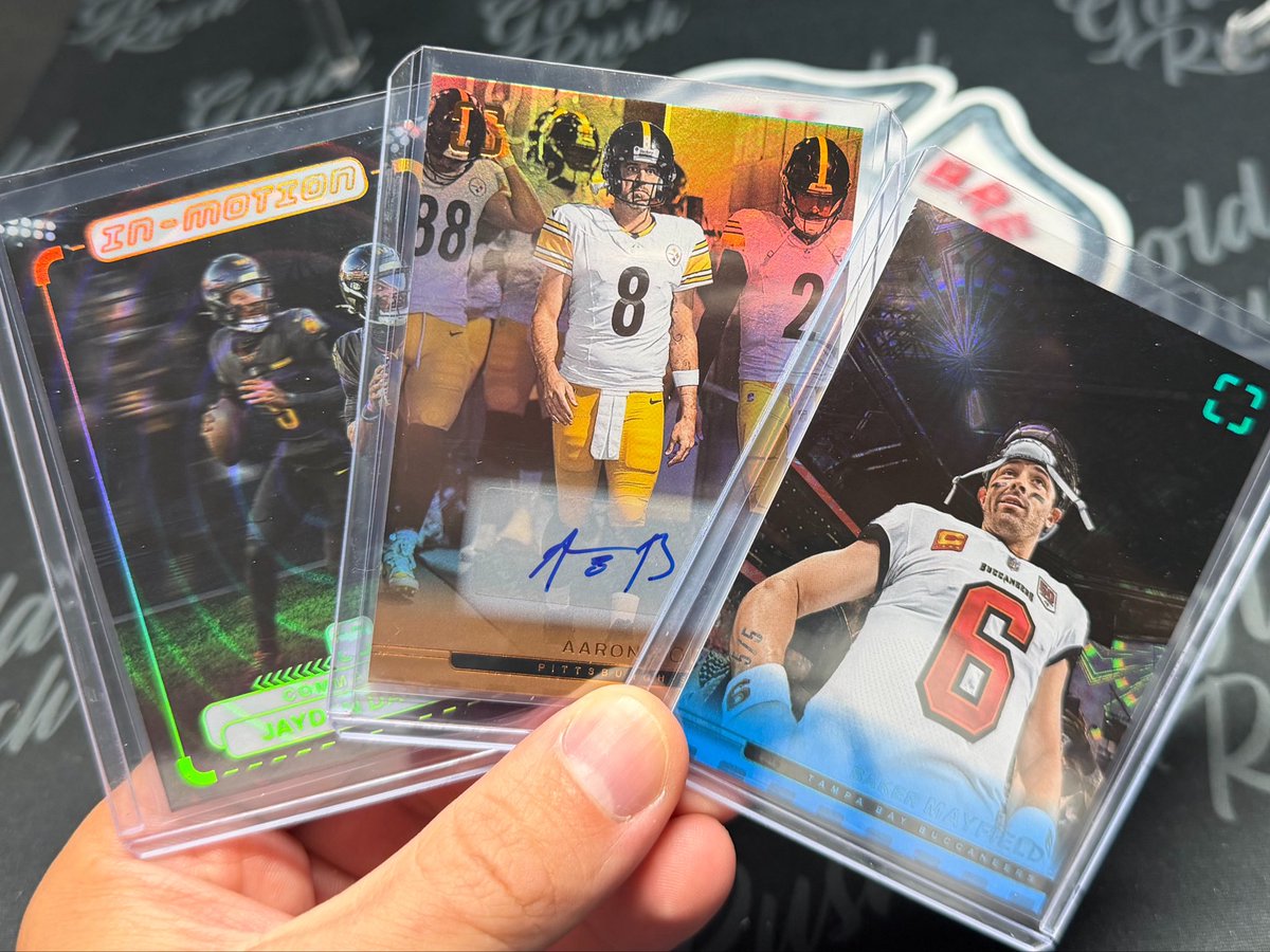 BuckCityBreaks's tweet photo. Slower night as far as movement on https://t.co/KZ41EKmTVD goes, but one of our regulars got a personal box of Photogenic and it didn’t disappoint 🤯 

Baker /5
Rodgers auto 🖊️ 
Jayden Daniels Case Hit 🤩 https://t.co/UaA3DjgKga