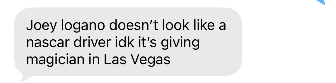 quartofknee's tweet photo. when you’re the resident nascar fan, these are the messages you get out of nowhere https://t.co/Uj6kQiya9p