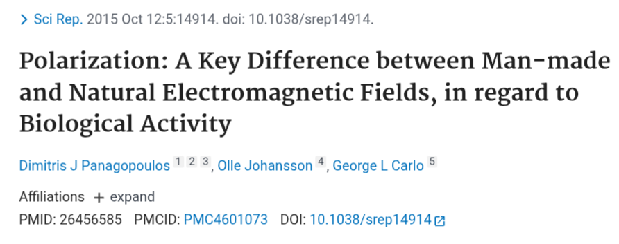 AmmousMD's tweet photo. Natural EMFs, like the sun, are unpolarized so travel in many directions.

Man-made EMFs are polarized, and all travel in the same direction.

Despite being of lower energy, man-made EMFs can amplify one another, affecting ion channel function in our cells. https://t.co/SgEF5MUbCL