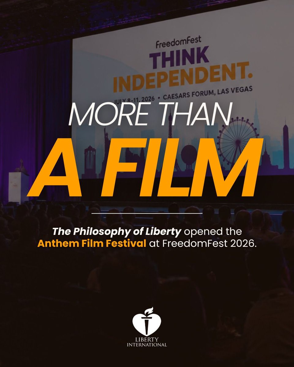 Liberty_ISIL's tweet photo. 🎬 More than a film. A conversation about liberty.

At FreedomFest 2026, The Philosophy of Liberty had the honor of opening the Anthem Film Festival.

Thank you to everyone who joined us in celebrating the enduring ideas of liberty.

#FreedomFest #AnthemFilmFestival https://t.co/bb3auWg13E