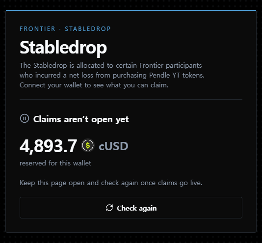 minebuu_'s tweet photo. @caplabslimited This does not even properly compensate for the YT losses. I incurred more than $20,000 in losses (-$24,384.8), but the Stabledrop page shows compensation of only 4,893.7 cUSD.

Address: 0x4fbEde53b59D1a2Ab85F785ad76E1dcD66A1546A https://t.co/T6hgcMK2uY
