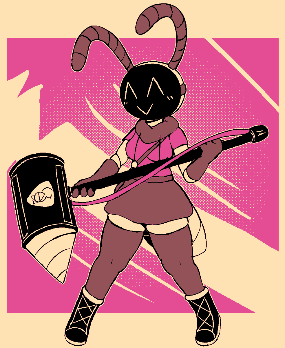 LizardFungus's tweet photo. The Bug Smasher.
(Art Fight for @BestestEvie) https://t.co/7odKH2GTCI