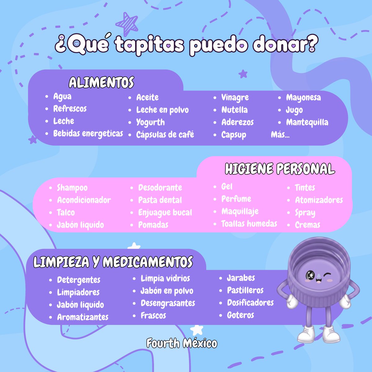 Fourth_mx's tweet photo. ¡Celebremos el cumpleaños de Fourth dejando una huella de amor! 🥳✨

Con motivo del cumpleaños de nuestro querido Fourth, nos unimos por una causa muy especial. Queremos transformar nuestro cariño por él en esperanza para quienes más lo necesitan.

💙 ¿En qué consiste? Estamos organizando una Colecta de Tapitas en apoyo a niños con cáncer. Cada tapita recolectada se traduce en recursos para sus tratamientos, quimioterapias y apoyo médico. ¡Es nuestra forma de celebrar la vida de Fourth, regalando vida y sonrisas!
Las tapitas serán llevadas al "Banco de Tapitas A.C. @bancodetapitas una asociación civil mexicana que transforma las tapitas de plástico en apoyo para niñas y niños con cáncer, promoviendo el reciclaje y la solidaridad.

✨ ¿Cómo puedes unirte? Junta todas las tapitas plásticas que puedas (de refresco, agua, productos de limpieza, etc.) y asiste a nuestros puntos de recolección (las fechas y lugares se darán a conocer próximamente) 

Aún tienes tiempo!

Cada tapita representa esperanza, amor y la oportunidad de cambiar una vida. 

Gracias por ser parte de esta causa. 🫶🏻🫶🏻 

#Fourthnattawat #โฟร์ทณัฐวรรธน์ #FourthMx