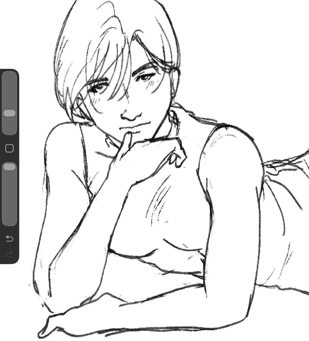 aimya_qq's tweet photo. These days it's hard to decide if I just want to sketch or take it further into linework. But here's a sketch

#rkgk https://t.co/cRpRQUBuUO