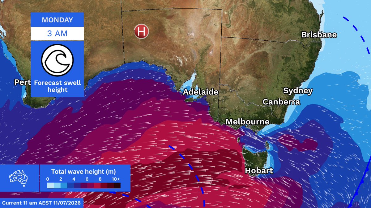 BOM_au's tweet photo. This weekend, a cold front will bring some winter weather hazards, including damaging winds, severe storms, large waves and high tides and snow to parts of #Vic, #NSW, #SA and #Tas.
 
Latest: https://t.co/jlOoTZL1iF https://t.co/97lzQrZaif