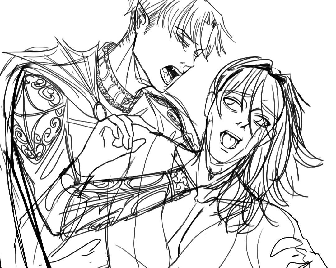 la_heichou_san's tweet photo. Lately I've been obsessed with vampires can you believe it?, I haven't finished it yet ☠️ https://t.co/dF3e22IeWZ