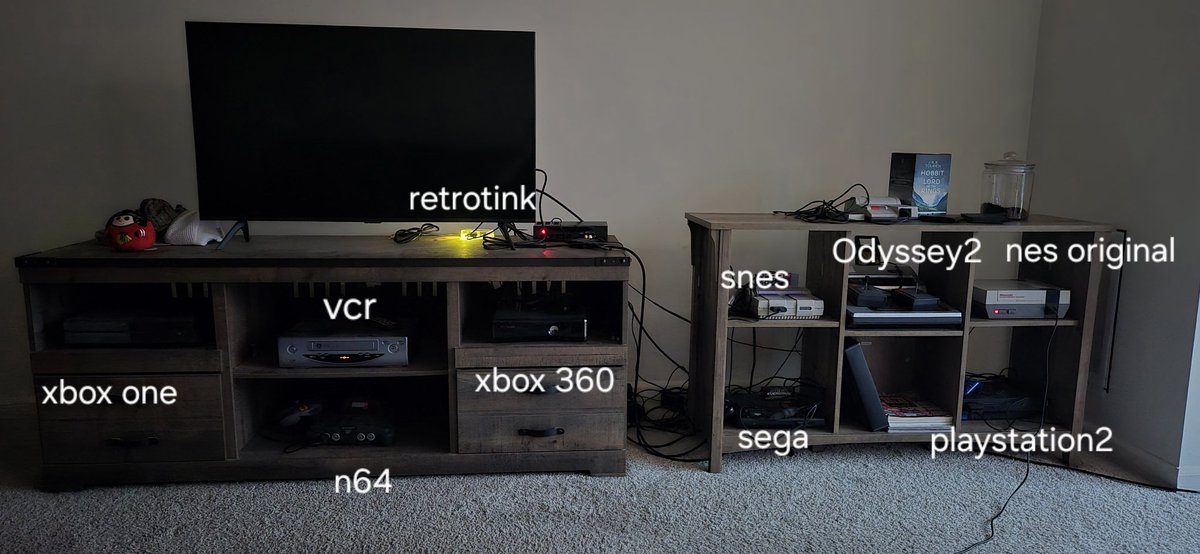 metricnavigamer's tweet photo. My setup. I am grateful for it. Playing some #tecmo now on the #nes. I love this shit. Long live #gaming. https://t.co/oI0UJYHCwl