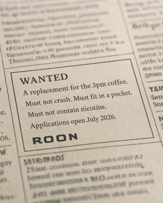 Take_Roon's tweet photo. WANTED: a replacement for the 3pm coffee. https://t.co/FPires9L8Y