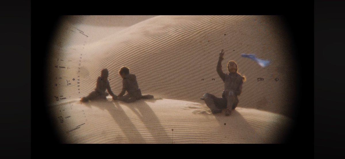 Lulamaybelle's tweet photo. The symbolism behind Chani’s (Zendaya) blue scarf was explained in The Art And Soul of #DunePart2 book. Seeing it utilized again in the #DunePart3 trailer, hit me like a freight train. 🥹😭💔 https://t.co/aowj5gls9B